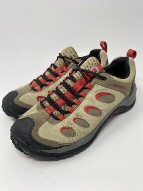 Merrell Hiking Boots Mens 9.5 Dark Taupe Rust Brown Suede Waterproof Radius Mid